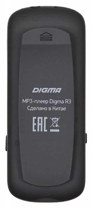 MP3 плеер - Digma R3 8GB, экран 0.8", FM радио, microSD, прищепка, чёрный - фото 6 - id-p215273631