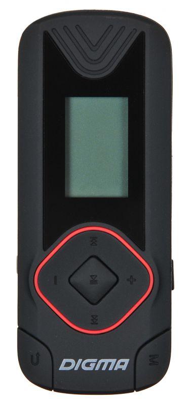 MP3 плеер - Digma R3 8GB, экран 0.8", FM радио, microSD, прищепка, чёрный