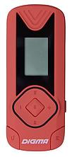 MP3 плеер - Digma R3 8GB, экран 0.8", FM радио, microSD, прищепка, красный