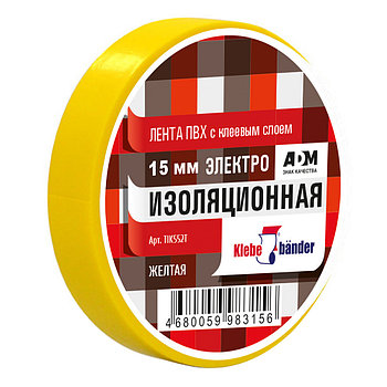 Изолента ПВХ 15 х 10желтая Klebebander/200/8