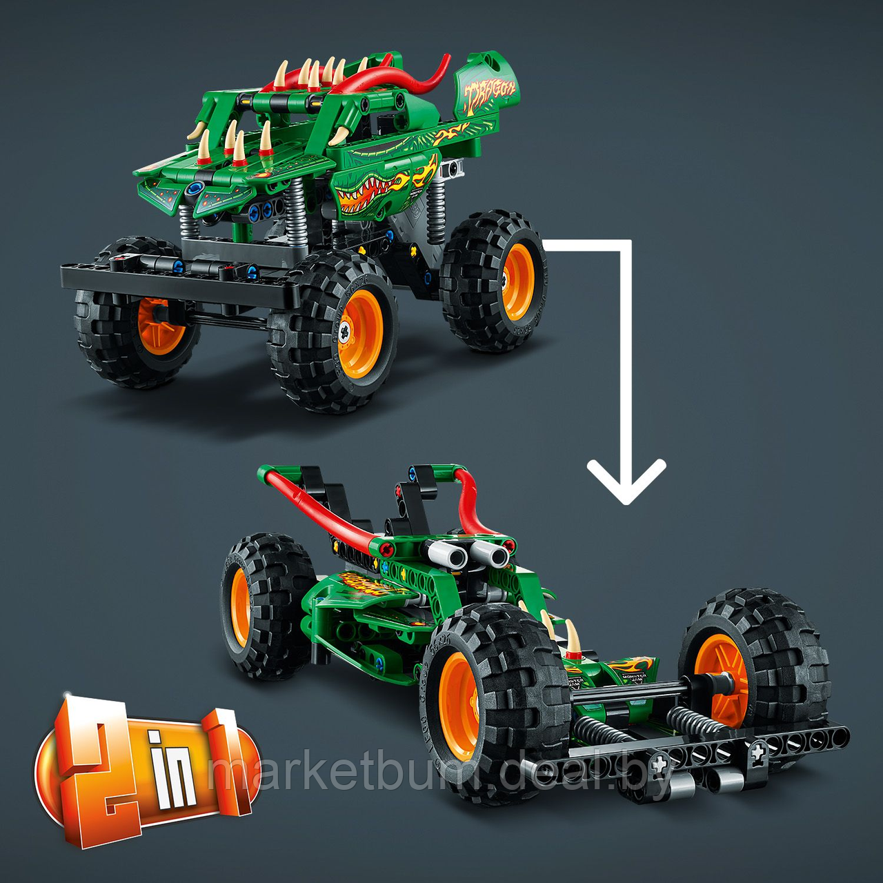 Конструктор LEGO Technic 42149, Монстр Джем Дракон (Monster Jam Dragon) - фото 2 - id-p215274060