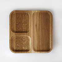 Деревянная квадратная менажница (30*30 см) на 3 отсека