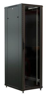 Шкаф коммутационный WRLINE WR-TT-2266-AS-RAL9004 напольный, стеклянная передняя дверь, 22U, 600x1166x600 мм - фото 1 - id-p213131375