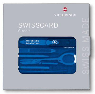 Швейцарская карта Victorinox SwissCard Classic, синий полупрозрачный, коробка подарочная [0.7122.t2] - фото 3 - id-p213131614
