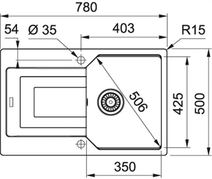 Мойка UBG 611-78 3,5", миндаль, стоп-вентиль в комплекте, монтаж Fast Fix, монтаж на столешнице от 12 мм - фото 2 - id-p215144264