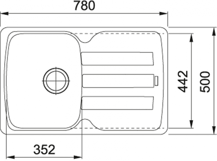 Мойка AZG 611-78 3,5", оборач., оникс, стоп-вентиль в комплекте 114.0537.775 - фото 2 - id-p215144415