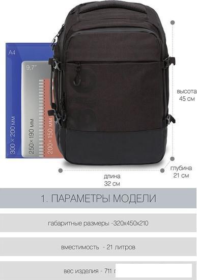 Городской рюкзак Grizzly RQ-019-21 (черный) - фото 2 - id-p215078597