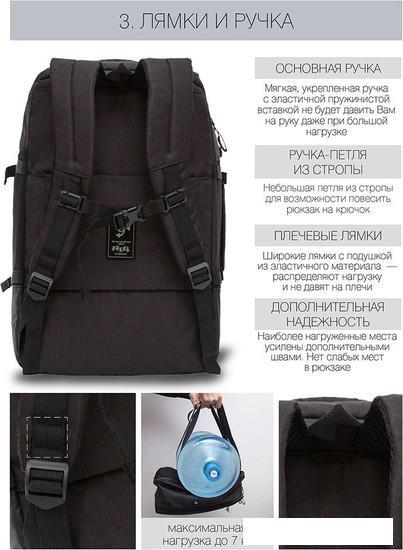 Городской рюкзак Grizzly RQ-019-21 (черный) - фото 4 - id-p215078597