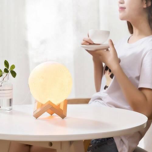 Увлажнитель воздуха USB MOON LAMP Humidifier 3D с функцией ночника 880 ml - фото 1 - id-p215279093