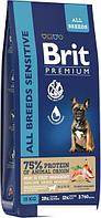 Сухой корм для собак Brit Premium Dog Sensitive с лососем и индейкой 15 кг