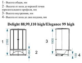 Душевая кабина Domani-Spa Delight 110 High 100x100 (матовое стекло/белый), фото 3
