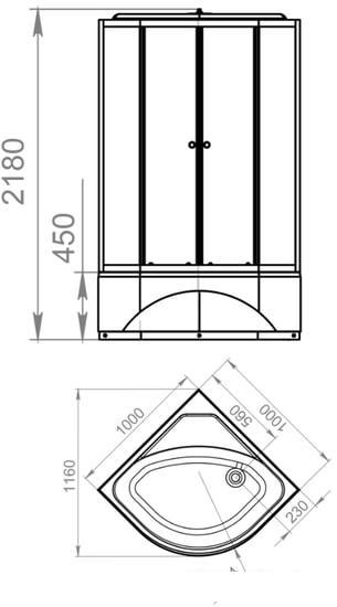 Душевая кабина Domani-Spa Delight 110 High 100x100 (матовое стекло/белый) - фото 6 - id-p215117221