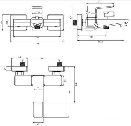 Смеситель Omnires Parma PM7430GR, фото 2