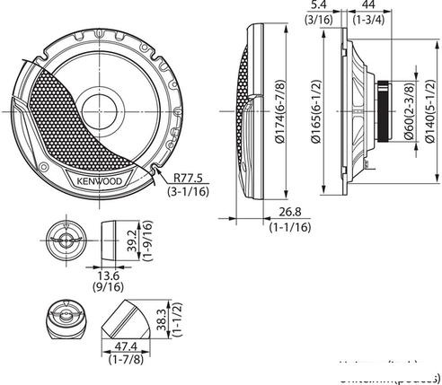 Компонентная АС Kenwood KFC-E170P, фото 2