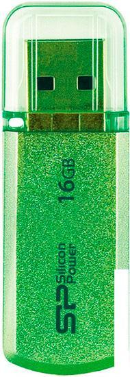 USB Flash Silicon-Power Helios 101 16GB зеленый [SP016GBUF2101V1N] - фото 1 - id-p215082758