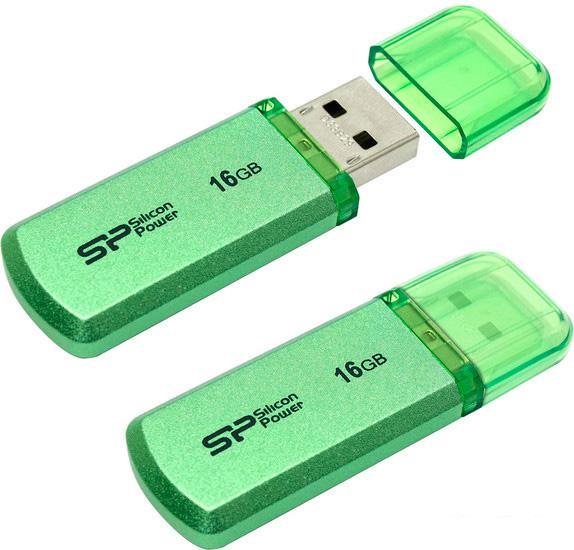 USB Flash Silicon-Power Helios 101 16GB зеленый [SP016GBUF2101V1N] - фото 4 - id-p215082758