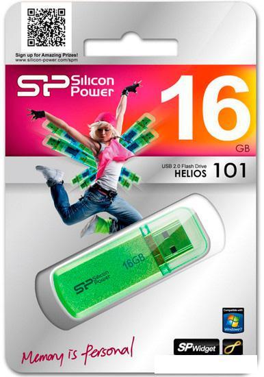USB Flash Silicon-Power Helios 101 16GB зеленый [SP016GBUF2101V1N] - фото 5 - id-p215082758
