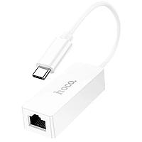 Внешняя сетевая карта Type-C - Ethernet 0.15м - HOCO UA22, 100Mbps, белый