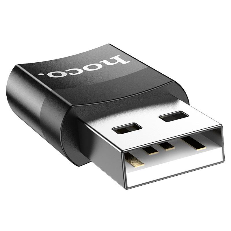 Переходник USB - Type-C - HOCO UA17, OTG, чёрный - фото 3 - id-p215280483