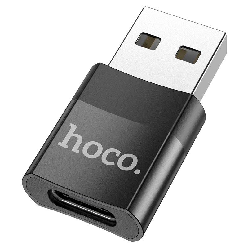 Переходник USB - Type-C - HOCO UA17, OTG, чёрный - фото 1 - id-p215280483