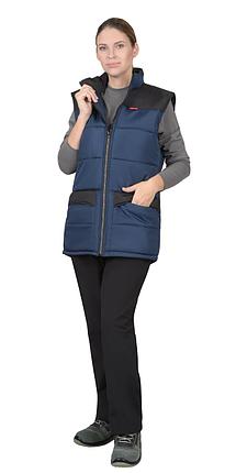 Жилет СИРИУС-ЕВРОНИКА утепленный синий с чёрным, фото 2