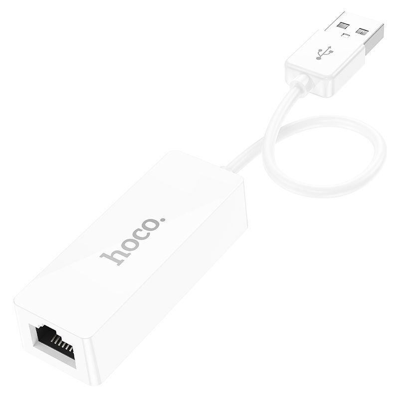 Внешняя сетевая карта USB - Ethernet 0.15м - HOCO UA22, 100Mbps, белый - фото 2 - id-p215280805