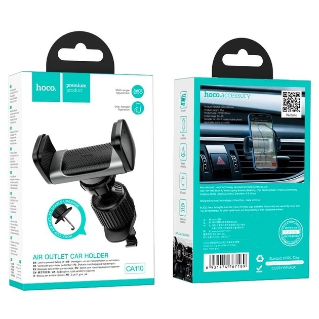 Автомобильный держатель для телефона CA110 pull clip air outlet car holder черный - фото 6 - id-p215282050