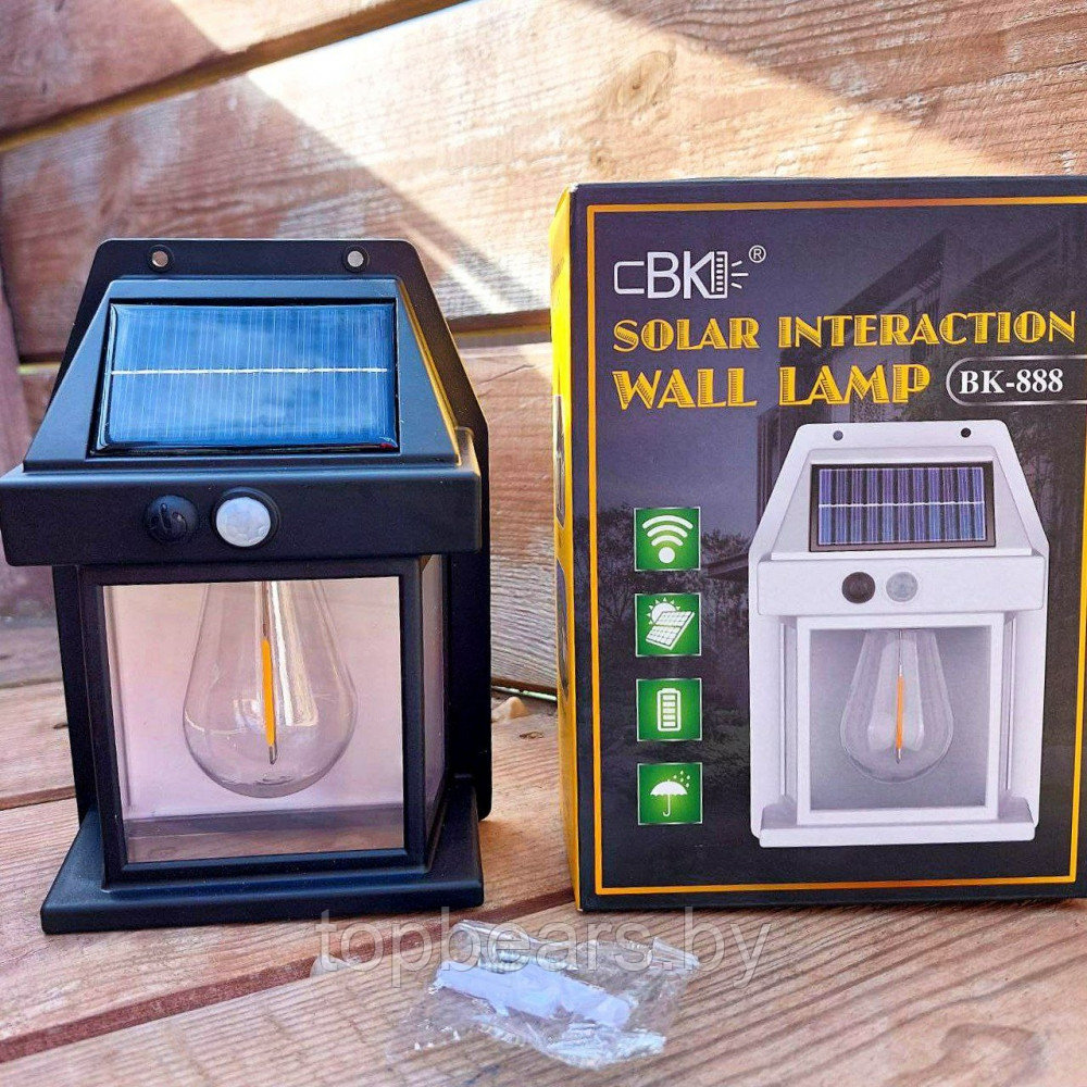 Светодиодный уличный светильник на солнечных батареях LED Solar interaction wall lamp BK-888 1W с датчиком - фото 3 - id-p215284300