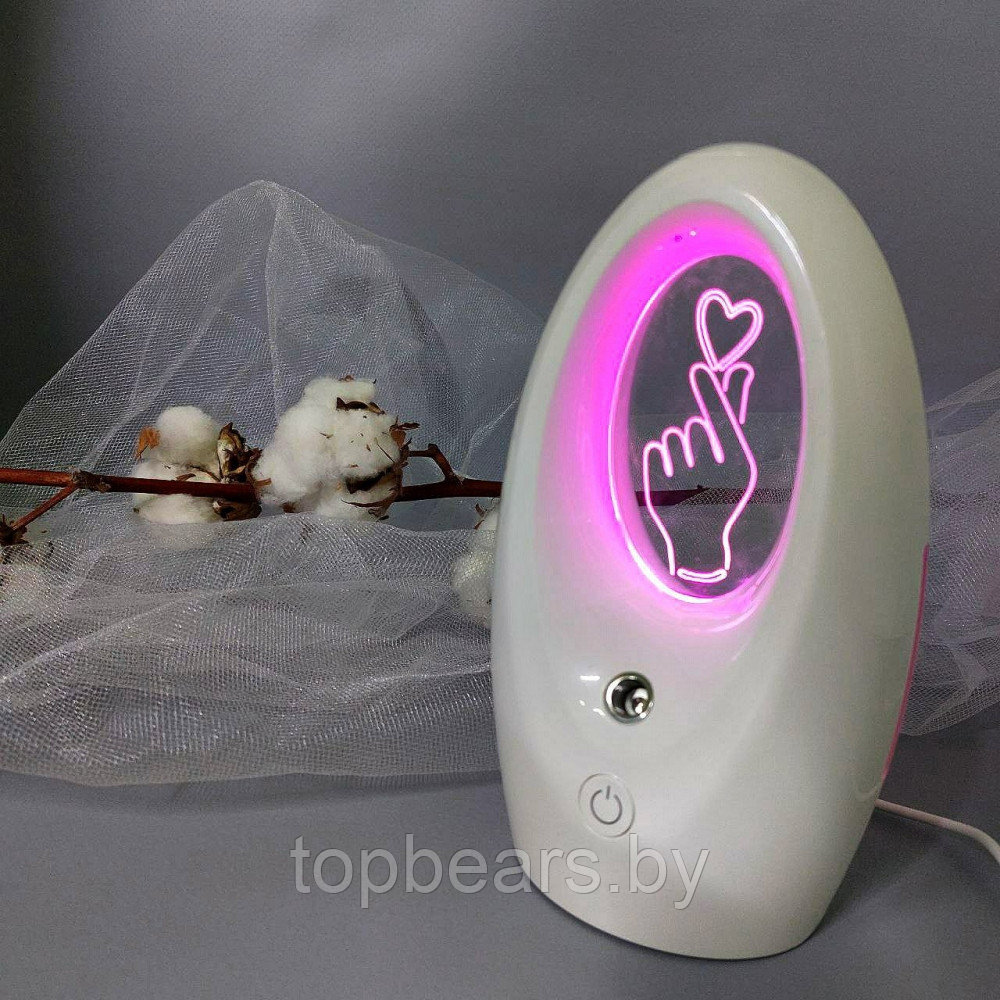 Ультразвуковой увлажнитель (аромадиффузор) воздуха ночник Humidifier Q2 с 3D подсветкой 320 ml - фото 4 - id-p215284301