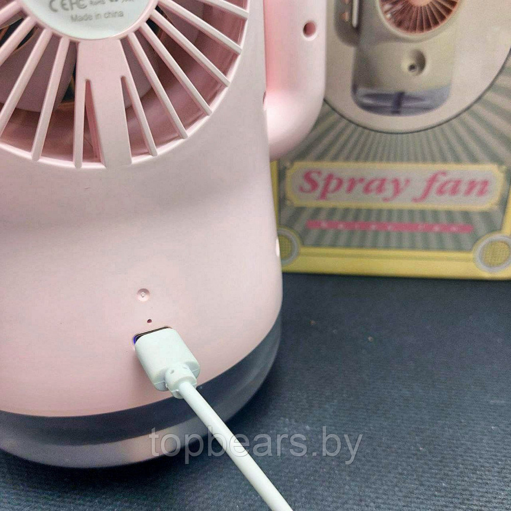 Настольный мини-вентилятор Кошка SPRAY FAN FY-80 (увлажнение и охлаждение, 3 режима обдува, USB) - фото 3 - id-p215284302