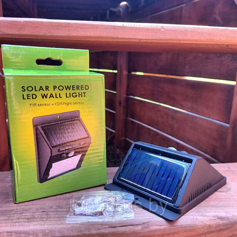 Светодиодный уличный светильник на солнечных батареях 20 LED solar powered led wall light 5W с датчиком - фото 4 - id-p215284303