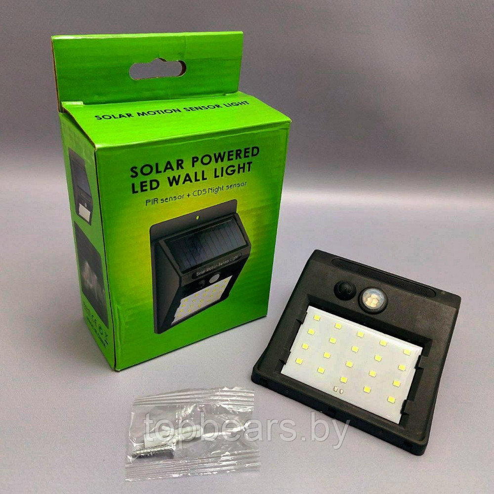 Светодиодный уличный светильник на солнечных батареях 20 LED solar powered led wall light 5W с датчиком - фото 6 - id-p215284303