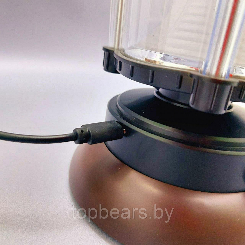 Кемпинговая лампа в стиле ретро Camping lantern 6602 с регулируемой яркостью (USB или батарейки, 3 режима - фото 6 - id-p215284307