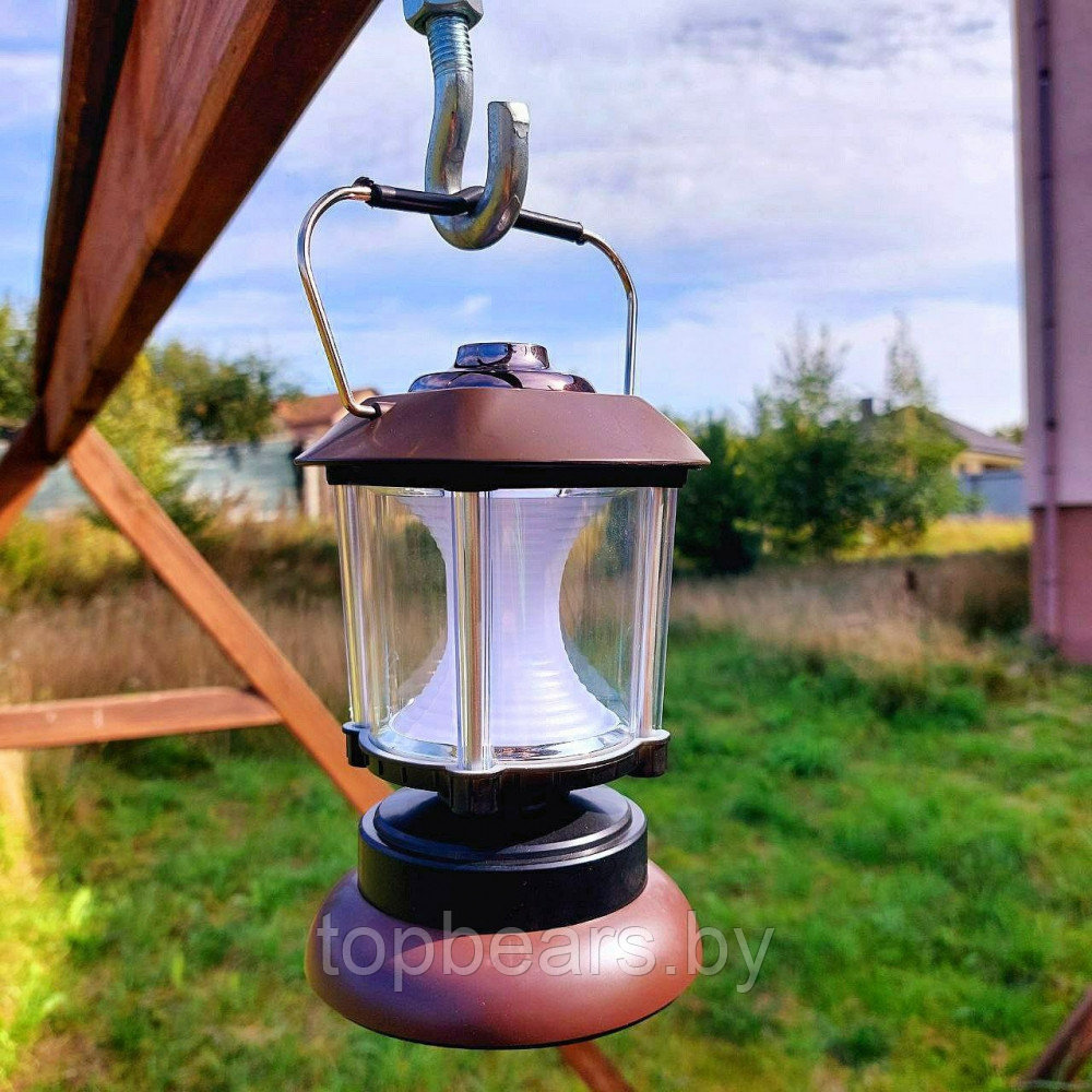 Кемпинговая лампа в стиле ретро Camping lantern 6602 с регулируемой яркостью (USB или батарейки, 3 режима - фото 8 - id-p215284307