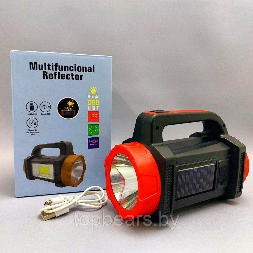 Многофункциональный кемпинговый ручной фонарь Multifuncional Reflector (USB, солнечная батарея, 3 режима - фото 2 - id-p215284310