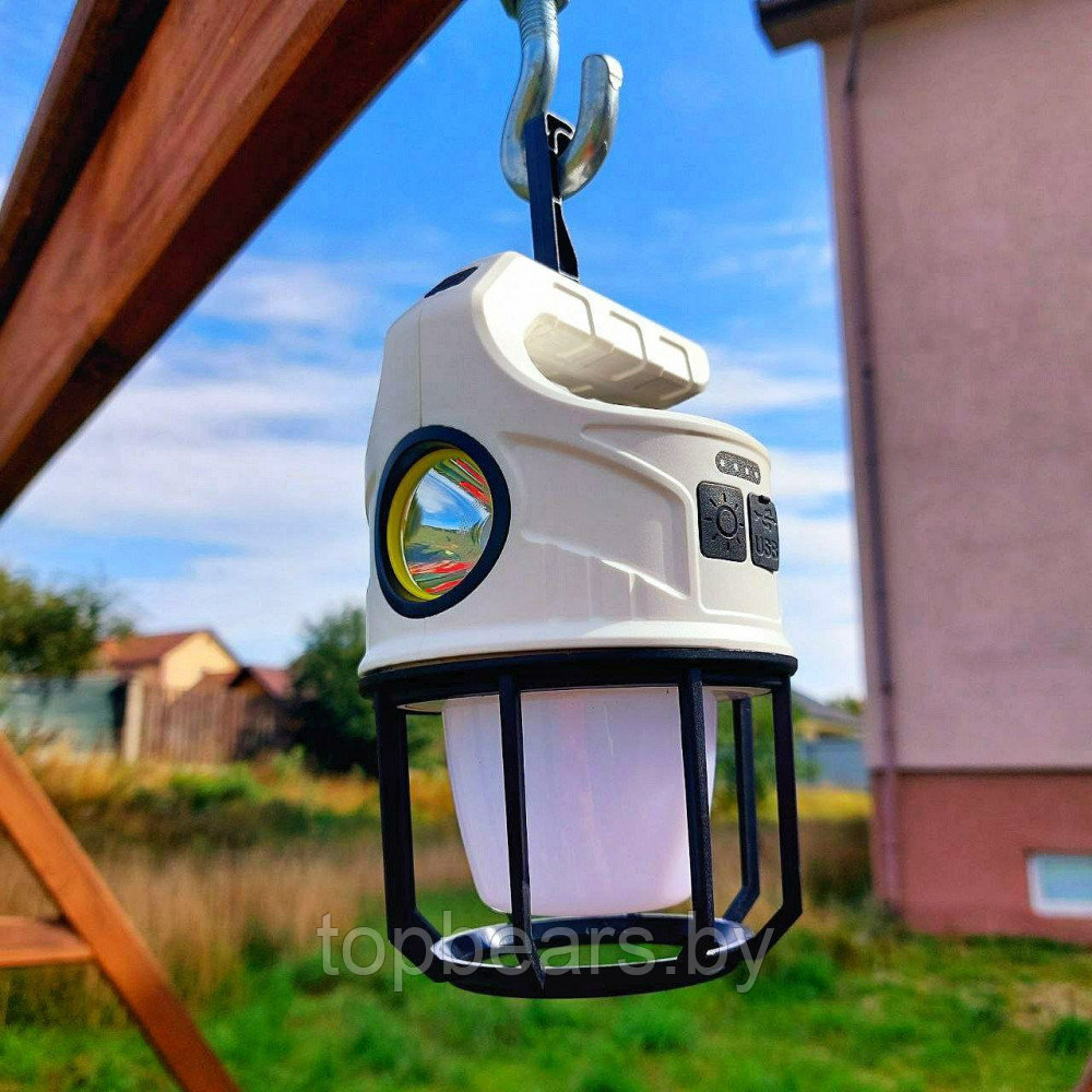 Кемпинговый ручной фонарь-лампа Outdoor camping light SL-008 (USB, солнечная батарея, 6 режимов работы, - фото 10 - id-p215284311