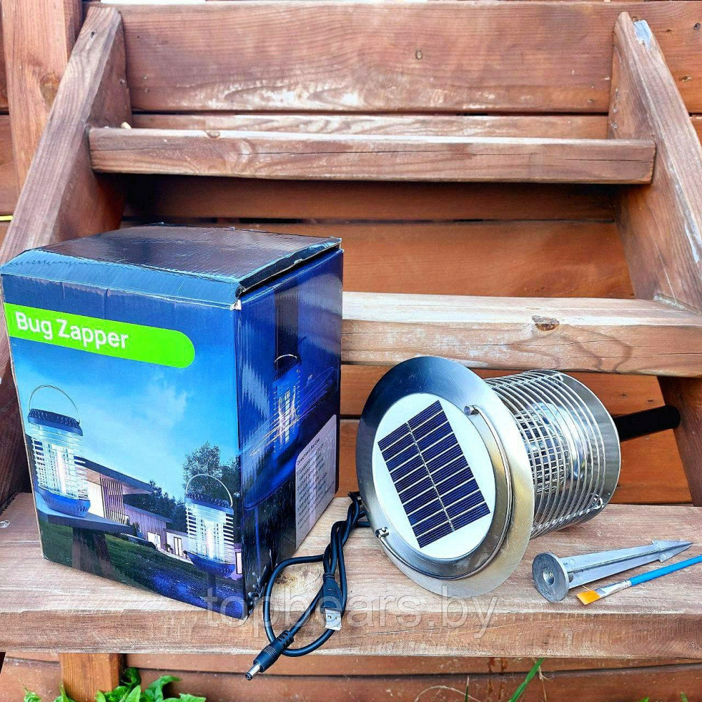 Антимоскитный уличный светильник-ловушка для комаров Bug Zapper JSD-003 на солнечных батареях или USB (режим - фото 10 - id-p215284315