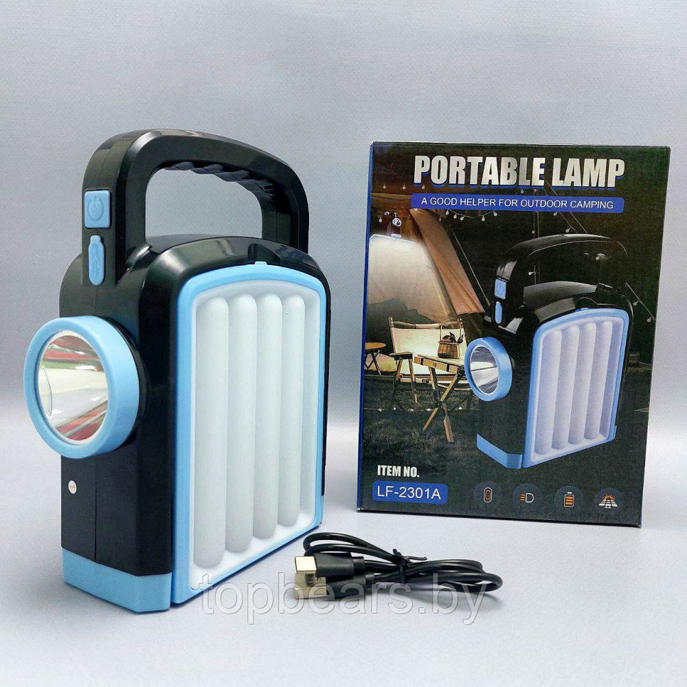 Многофункциональный кемпинговый фонарь светильник Multifunctional portable lamp LF2301A (зарядка USBсолнечная - фото 7 - id-p215284316