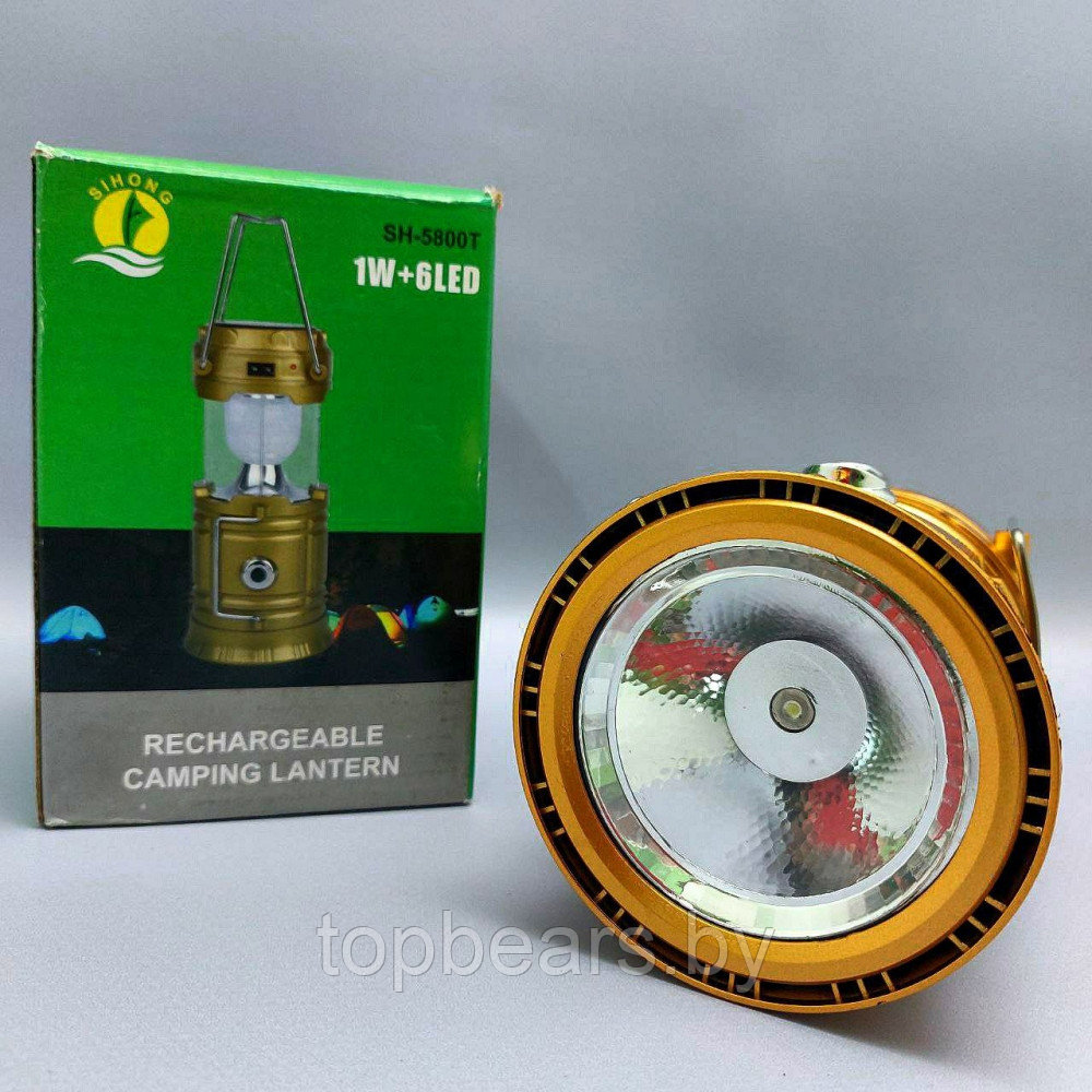 Универсальный складной кемпинговый фонарь-лампа 6 LED Solar Camping Lamp SH 5800T 3W с солнечной панелью - фото 9 - id-p215284319