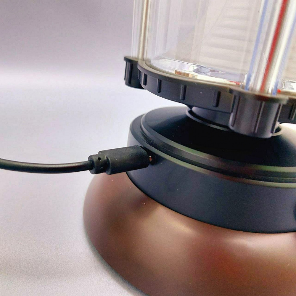 Кемпинговая лампа в стиле ретро Camping lantern 6602 с регулируемой яркостью (USB или батарейки, 3 режима - фото 5 - id-p215284589