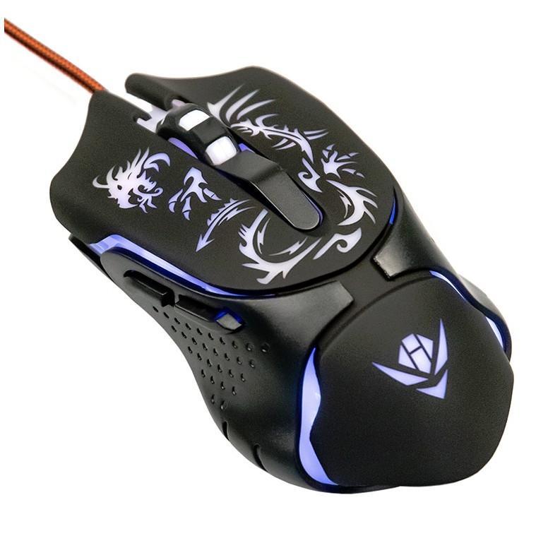 Мышь MOG-25U Nakatomi Gaming mouse - игровая, 6 кнопок + ролик, 7-ми цветная подсветка, USB, черная - фото 1 - id-p215284738