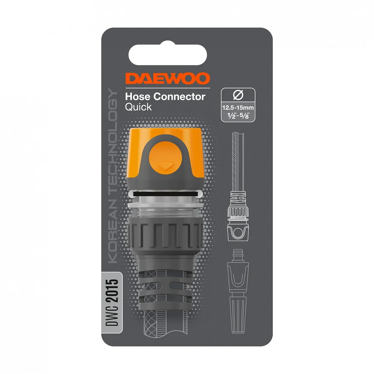 Коннектор для шланга 1/2 " - 5/8" DAEWOO DWC 2015 - фото 1 - id-p215285195