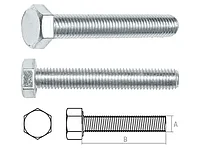 Болт М20х200 мм шестигр., цинк, кл.пр. 5.8, DIN 933 (20 кг) STARFIX