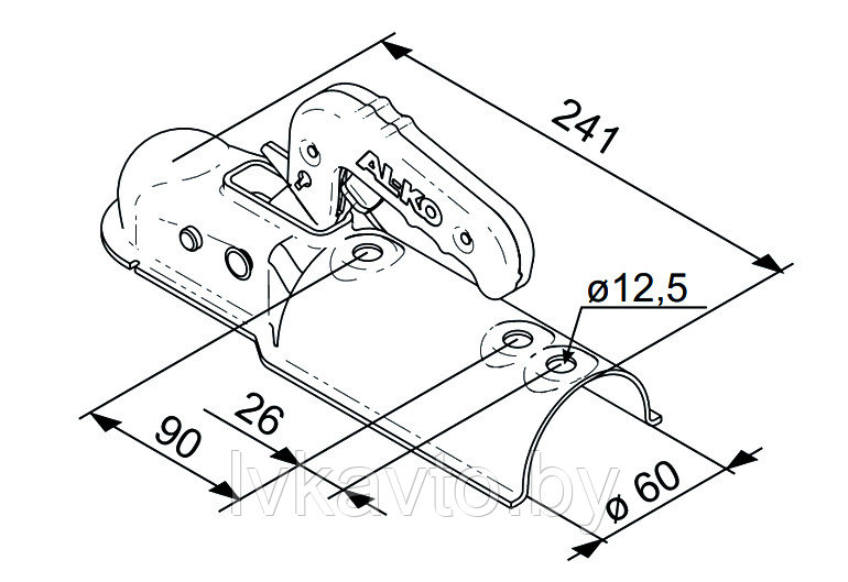 СЦЕПНАЯ ГОЛОВКА AL-KO AK7/B, ДЫШЛО Ø 60 ММ, ШАР Ø 50 ММ - фото 2 - id-p42846948