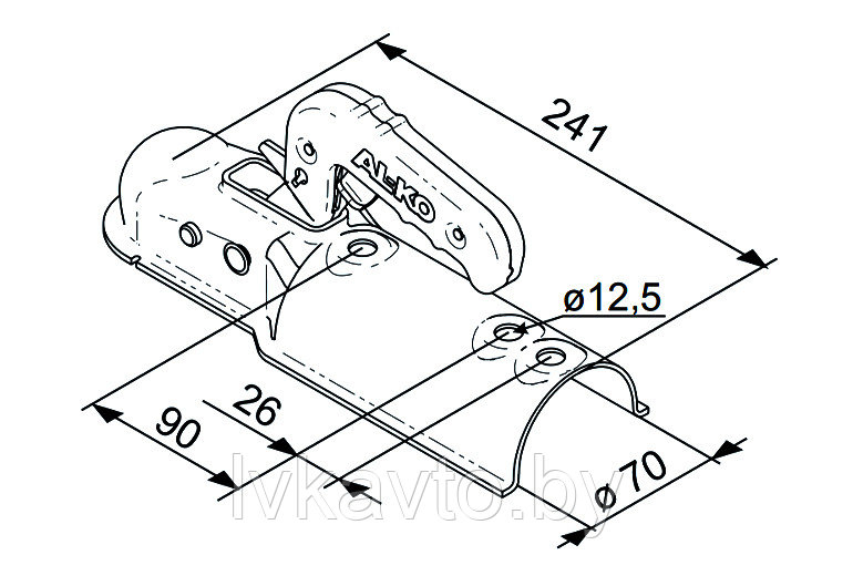 СЦЕПНАЯ ГОЛОВКА AL-KO AK7/С, ДЫШЛО Ø 70 ММ, ШАР Ø 50 ММ - фото 2 - id-p62013053