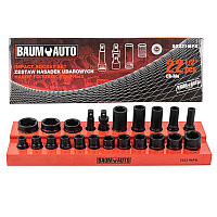 Головки ударные 1/2", набор 22 пр. (6-гр.) Baum Auto BM-50221MPB