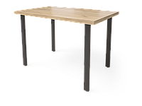 Обеденный стол Прага (1600х800), ЛДСП Дуб золотой крафт / Металлокаркас Черный