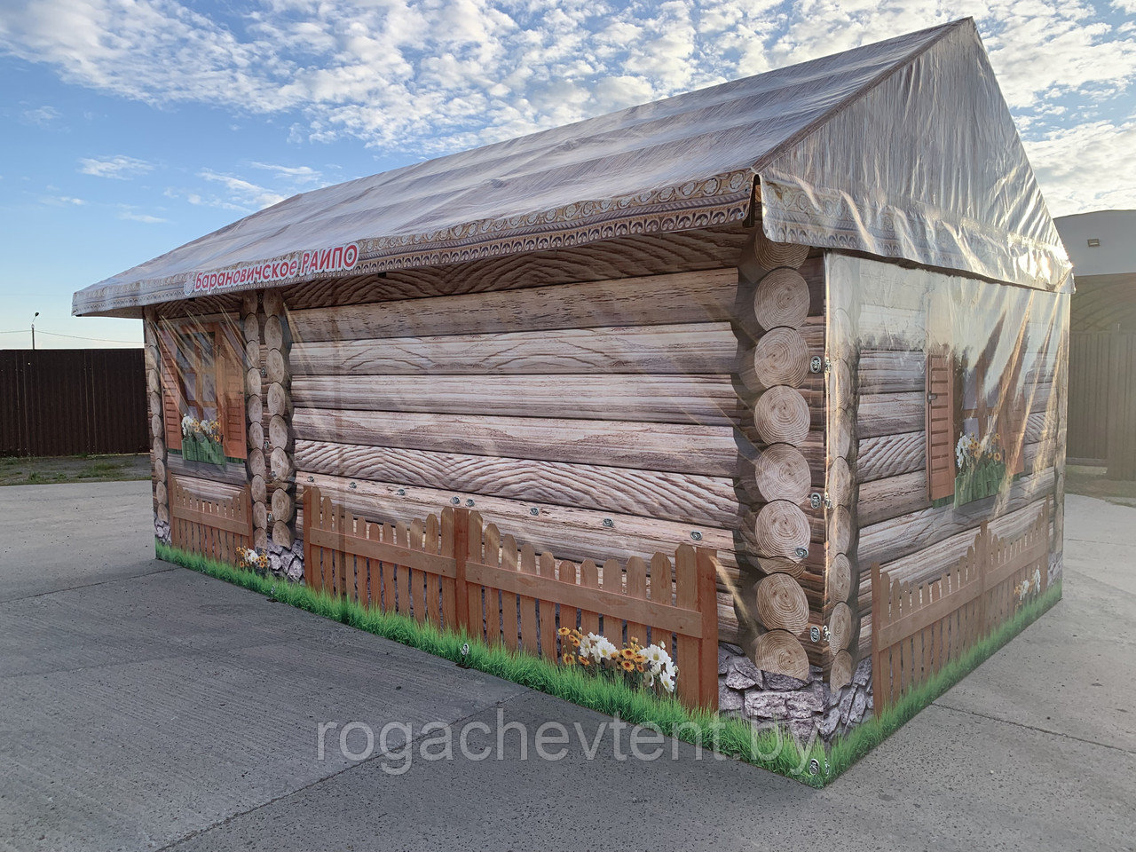 Торговая палатка 6,0х4,0 м. "двухскатная крыша" с печатью - фото 2 - id-p215287737