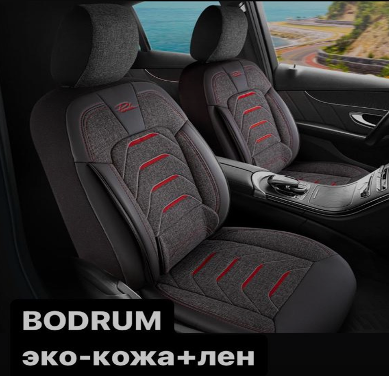 Универсальные чехлы BODRUM для автомобильных сидений / Авточехлы - комплект на весь салон автомобиля - фото 2 - id-p215288973