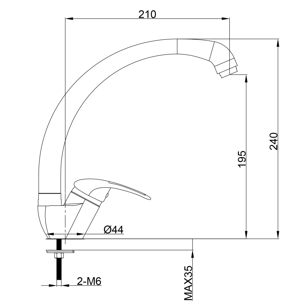 Смеситель Juguni JGN0420/С для мойки одноручный Арт. 0402.612 - фото 8 - id-p70629892